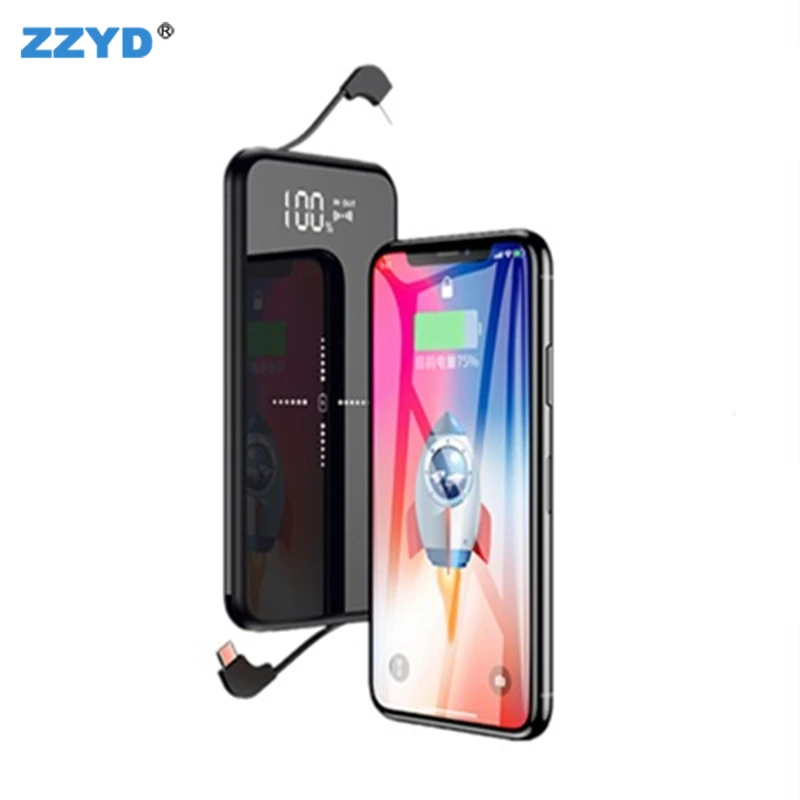 2019 K6 Power Bank 10000mAh Powerbank Wireless Charger Led Screen Glasses With Cables - ANKUX.COM