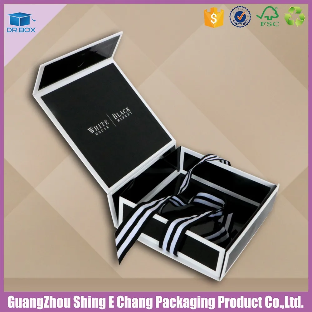 custom magnet folding paper flat pack box luxury magnetic gift