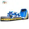 Double Lane Used Inflatable Dry Slide Blue Big Slides For Sale