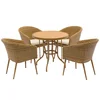 Outdoor Indoor Use Poly Rattan Furniture Dining Set Four Seats Dining Furniture