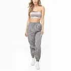 Hot Sale Women Sports Apparel Pants Piped Panel Wind Pants Baggy Pants Tall Girls Tapered Sweatpants