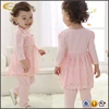 Ecoach Wholesale OEM cute clothing Two Pieces Lace Patchwork Long Sleeve blouse Pant Suits kids set with bowknot for daily wear