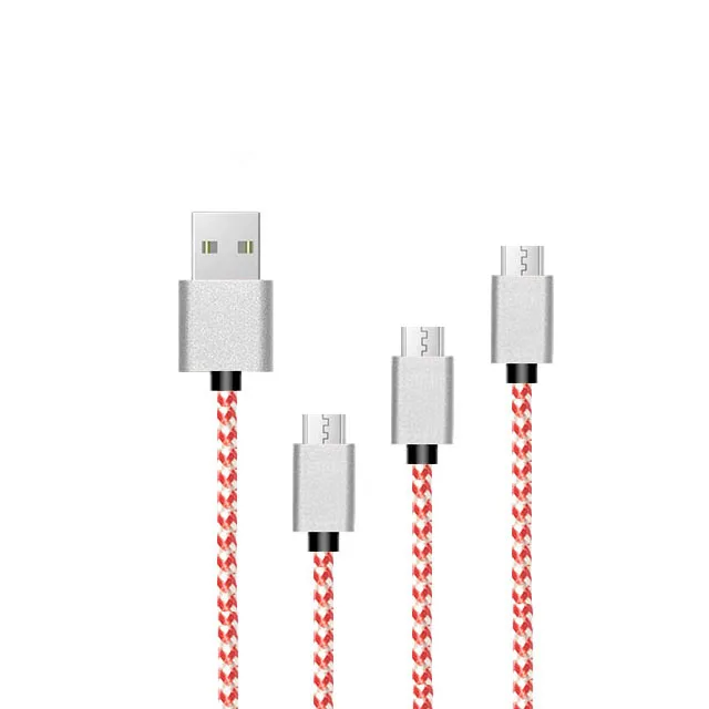 1m nylon braided mobile phone charger micro USB cable for Android - ANKUX.COM