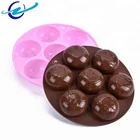 2018 hot sale high quality eco friendly large size round Smiley shape silicone cake mould