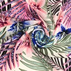 African digital print polyester tropical palm leaves seersucker fabric