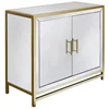 2 door mirrored cabinet stainless steel frame full glass sideboard for home