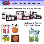 The latest design automatic non woven bag making machine with online handle attach
