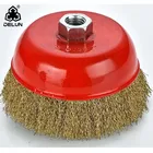 4" steel wire brush cup grinding wheel twisted wire brush twisted bowl wire brush