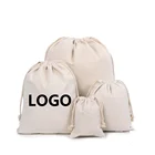 Promotional custom printing storage jewelry gift cotton canvas drawstring bag