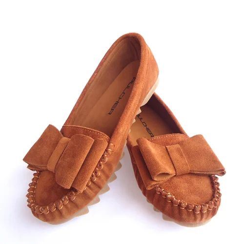 2015 Summer Style Fashion Cow Split Genuine Leather Slip Women Flats Shoes Round Toe Brown Purple Solid Casual Sailing Boat Shoe