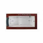 BS-60501C Italian Freestanding wooden panel frame shower acrylic whirlpool bathtub massage tub
