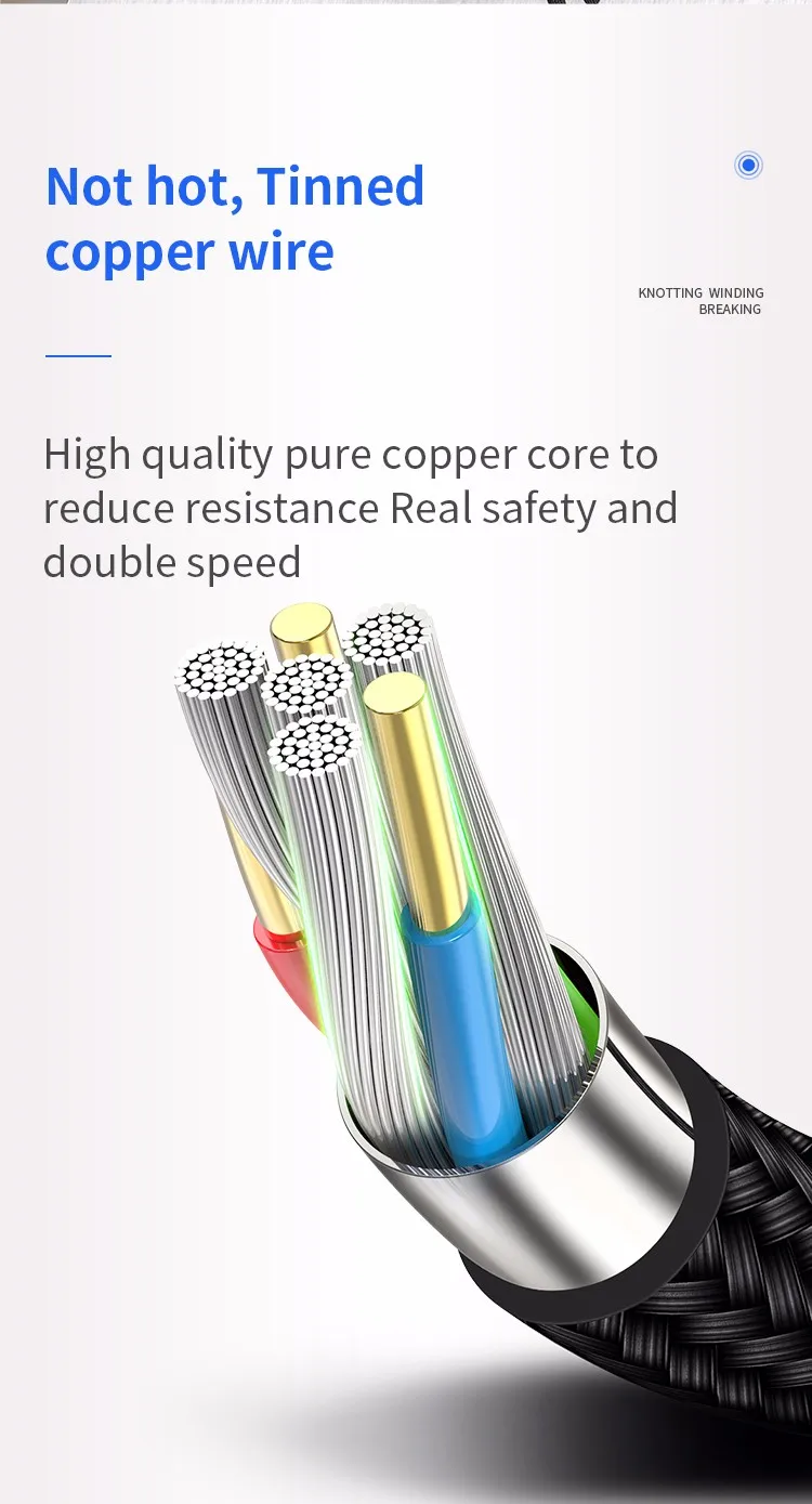Joyroom nylon braided for iphone charger cable type c phone charger cables - ANKUX.COM
