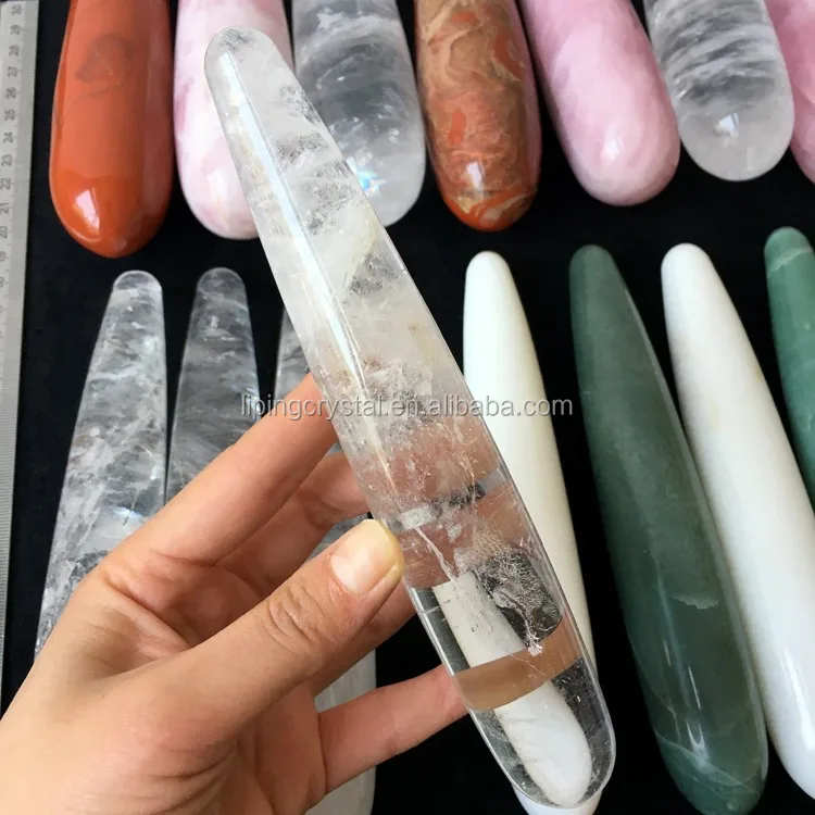 high quality natural crystal healing stone clear quartz penis