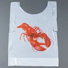 Royal Adult Disposable Poly Bibs with Crab Design, Pack of 500