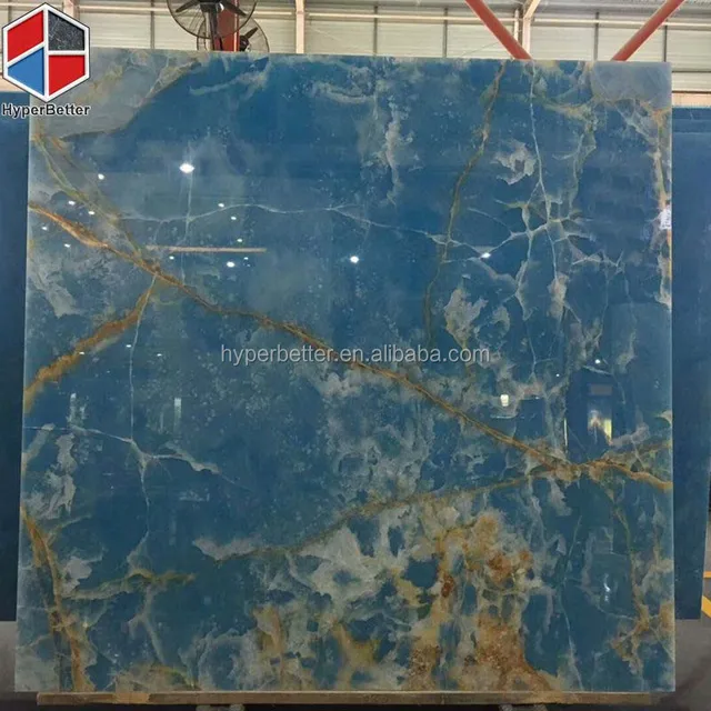 good price golden blue onyx tiles