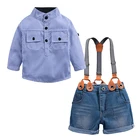 Summer kids boutique cloth baby boy suit shirt shorts two pieces set