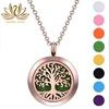 Aromatherapy Necklace Tree of Life Essential Oil Diffuser Locket Pendant 30mm Engraved Words with 20"inch Chain