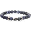 Men Custom Color Wrap Blue Stone Fashion Bead Bracelet
