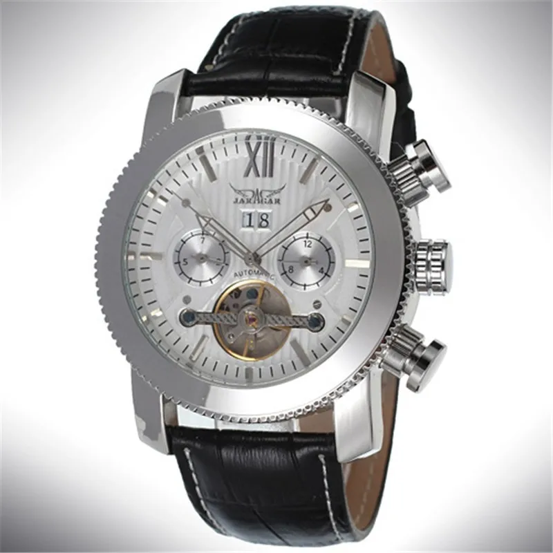 New Fashion Cool JARAGAR Watches Men Luury Brand Sports Military Automatic Mechanical Tourbillion Wristwatches Leather Strap