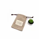 Hot sale jewelry bag linen fabric pouch fashionable drawstring packaging pouch wholesale