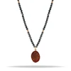 Fashion Bojiu Design Black Crystal Bead Pendant Necklace Coral Druzy Long Necklace For Women