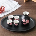 Japanese style high quality home/hotel/restaurant cheap ceramic cup and pot porcelain wine/tea set