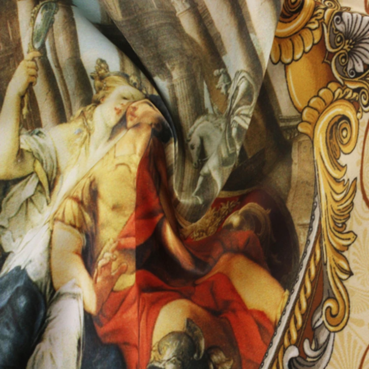 European style pattern printing knit cotton fabric for babies clothes