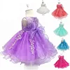 wedding dress frock design party dress baby girls dresses children fancy evening lace little clothes With Different Size