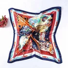 vintage soft fashion silk square scarf elegant women's tie bandanas head wrap