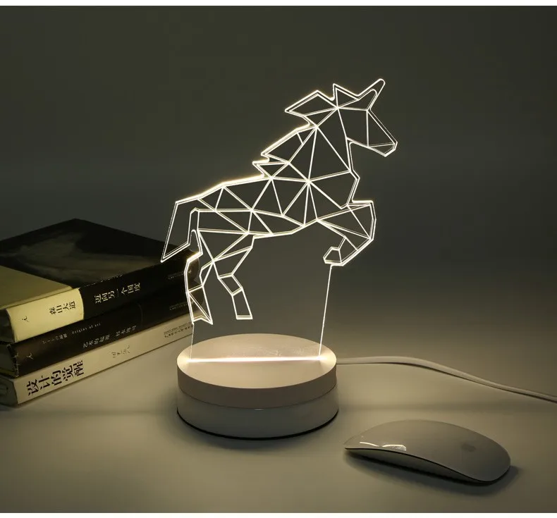 visual led night lights for kids 3d bulbing night 7 color change