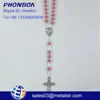 polymer clay beads cross rosary, soft ceramic rosary, rope rosary