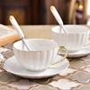Gray color ceramic tea cup saucer sets porcelain europe coffee mugs for home