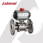 Pneumatic 3 piece Flange ends Ball Valve of GB Standard