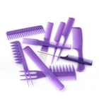Xinlinda brand purple color personalized plastic hair travel hairdressing hair coloring comb set
