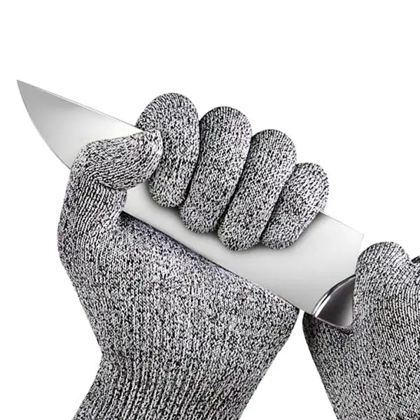 Anti Cut Level 5 Food Grade Cut Resistant HPPE+Fiberglass Meat Cutting Gloves