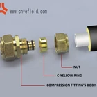 Brass Fitting Pex-al-pex Forged Compression Fitting CW617 AENOR CE Brass Color Compression Fitting For Pex-al-pex Pipe Pe Pipe