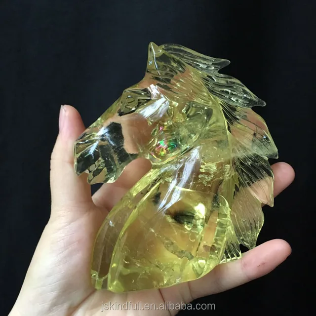 top quality citrine quartz crystal horse ornament craft for gift