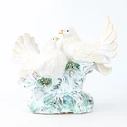 Lovely white hand painted craft decorative porcelain ceramic flying birds dove