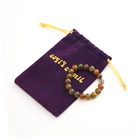 New Year Round velvet pouch drawstring bags black for jewelry