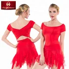 Sexy low wrap back design round neck short sleeves dance tops practice