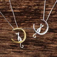 Free Shipping Cat Pendant Necklace Pure