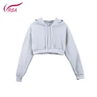 Fashion Woman Crop Top Blank Pullover Hoodies