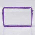 Soft PVC Makeup Brushes Pouches With Slider Gusset Zip lock Waterproof Cosmetic Bag