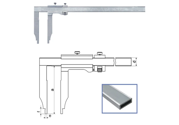 Long Jaw 1000mm Vernier Caliper for Internal External Depth Measuring