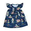 Summer wholesale basic daily short sleeve print baby girl cartoon dress