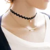 Wholesale Latest Design Black Tattoo Fabric Chokers Necklace for Girls Multilayer Jewellery