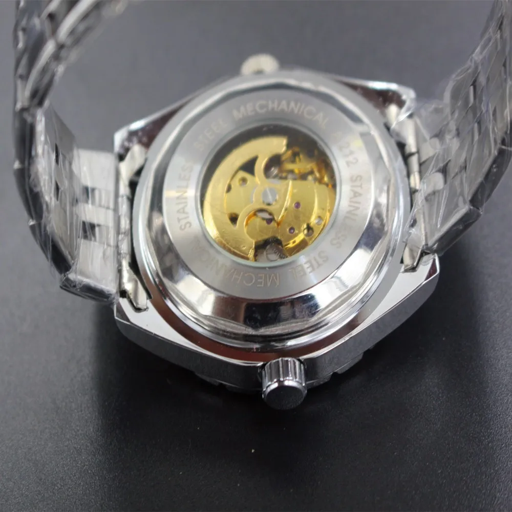 Antique Men's Watch Luury Famous Brand Jaragar Automatic Skeleton Wrist Watch Golden Male Stainless Steel Montre Homme