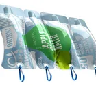 hot printing bottle shape soft plastic juice bag/pure drinking water plastic bag
