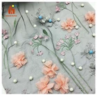 HLS159# applique embroidery designs hand 3D flower applique embroidery