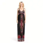 Sexy Lady Cotton Long Maxi Dress, Ethnic printing Sleeveless Lady Dress